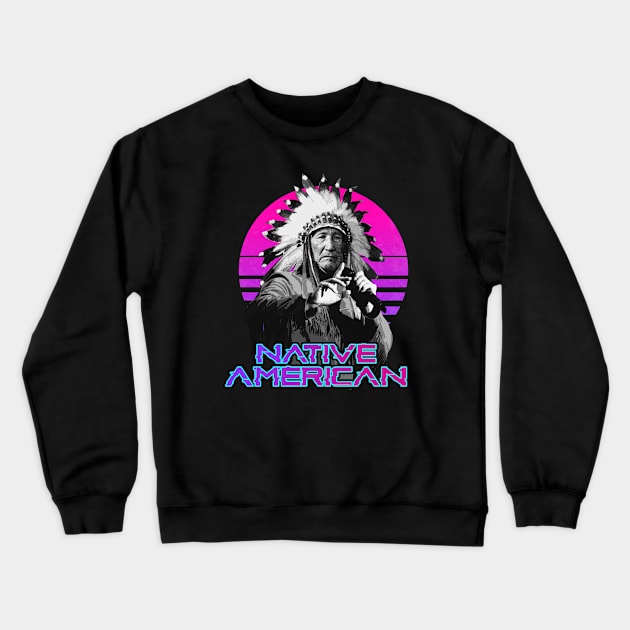 King Native American Rapper Crewneck Sweatshirt by jamedleo